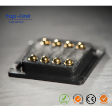 Double Row 8 Pin, Spring-Loaded Pogo Pin Connector, Gold-Plated